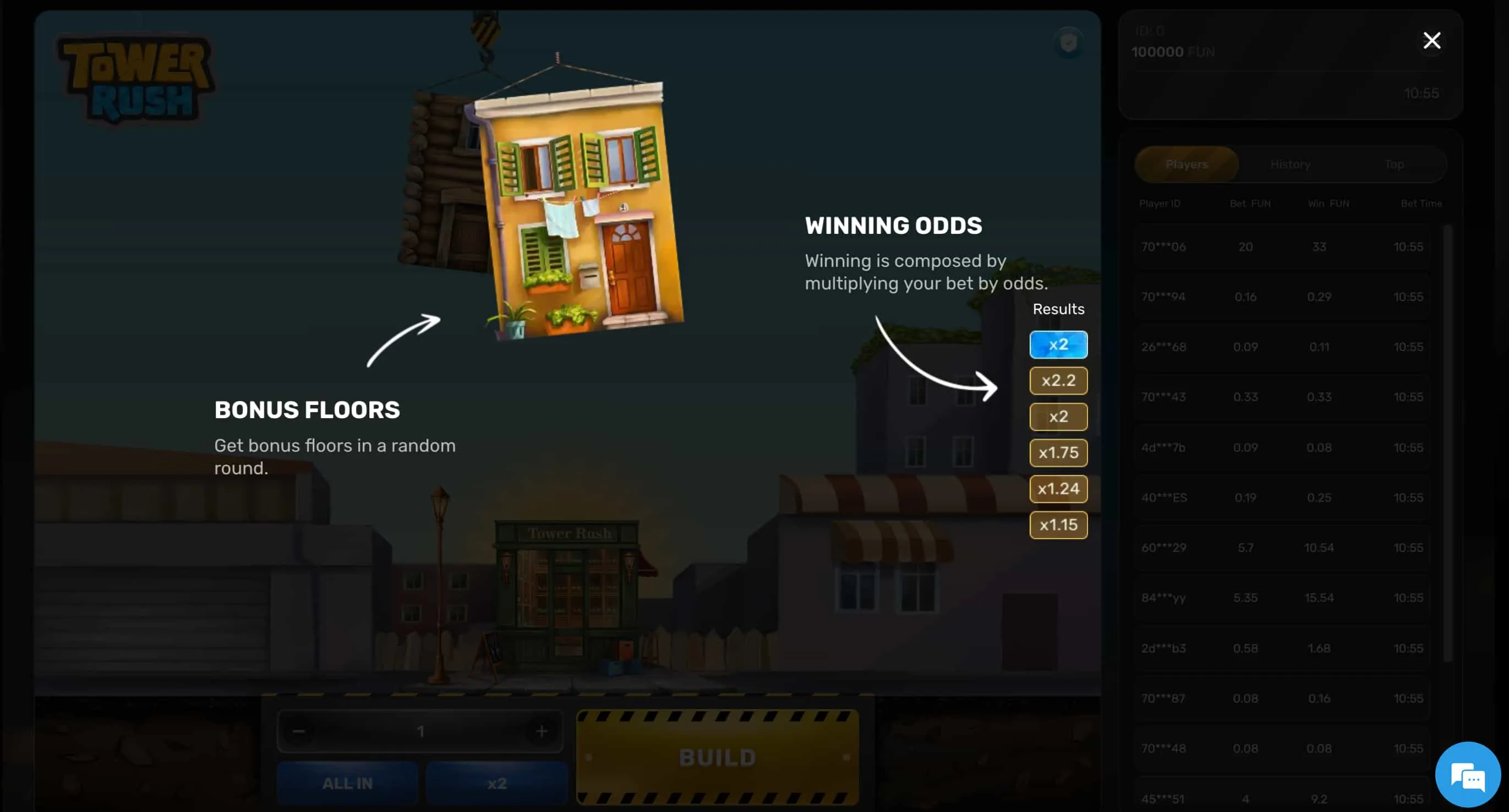 Especificaciones del Juego Tower Rush Especificaciones del Juego Tower Rush